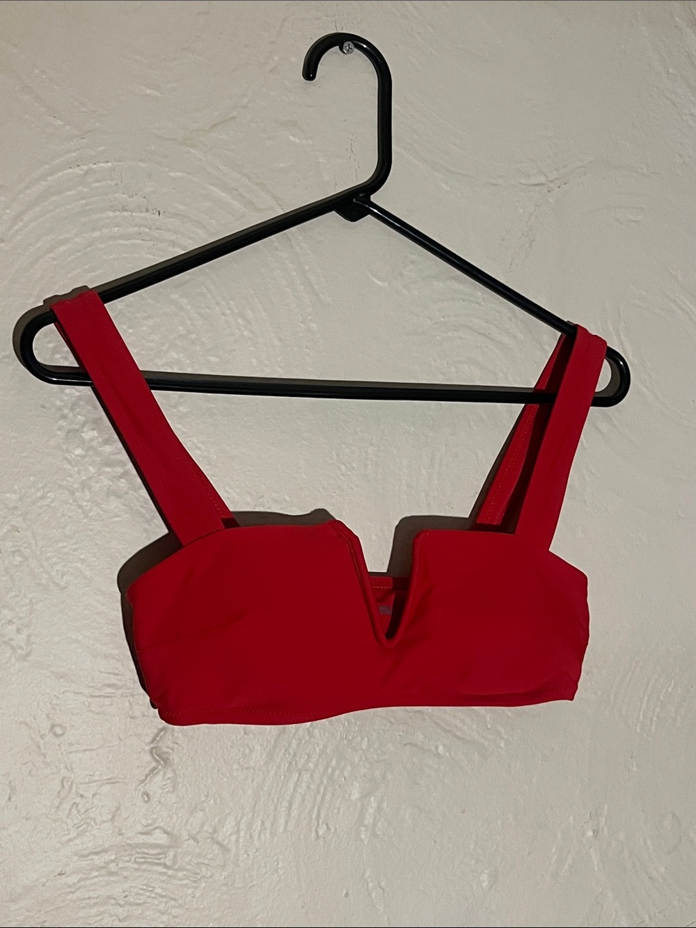 aerie Red V-Notch Bandeau Bikini Top